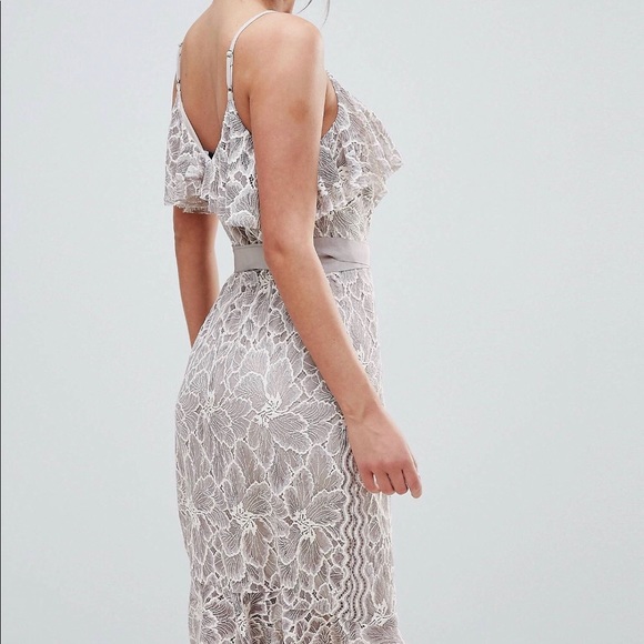 Liquorish Lace Midi Wrap Dress - Picture 3 of 8